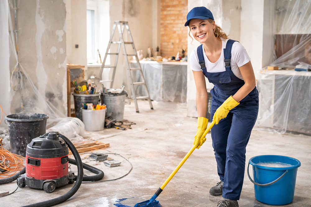 post construction cleaning Background